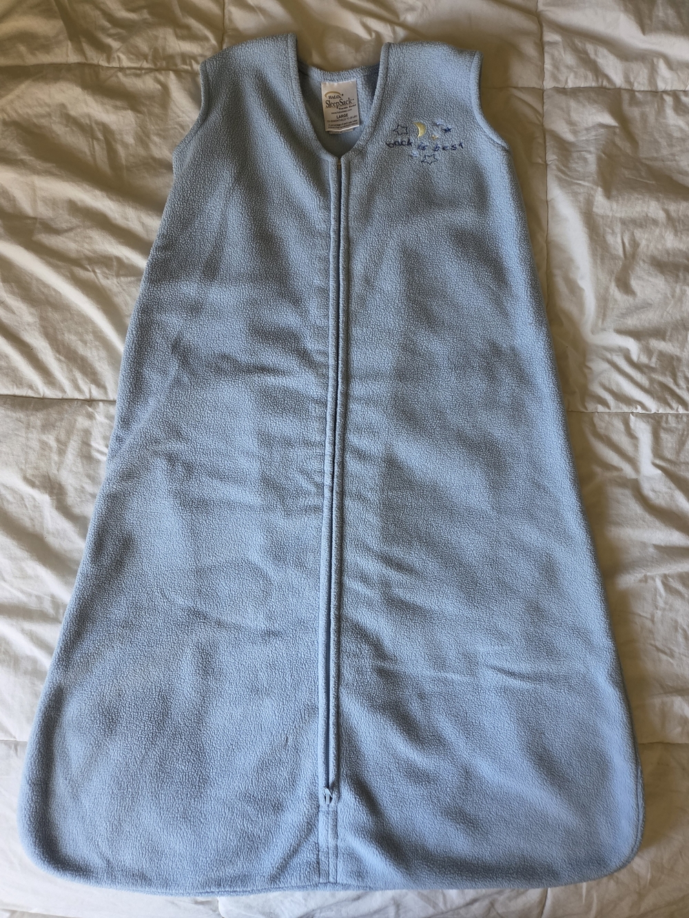 HALO SleepSack Wearable Blanket Blue Fleece Large 12-18M